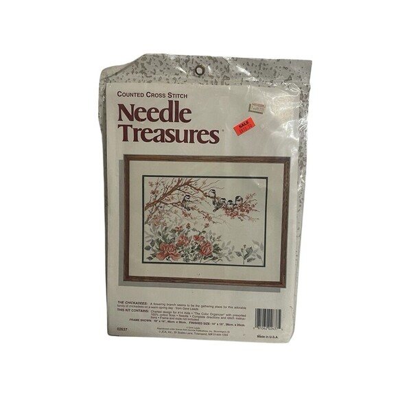 Needle Treasures Counted Cross Stitch Kit The Chickadees Birds Flower #02637 - Picture 1 of 6